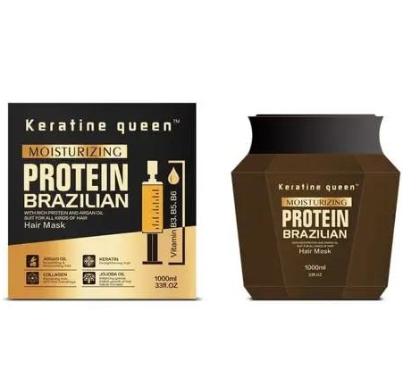 ماسک مو پروتئین کراتین کوئین برزیلی حجم 1000 میلی لیتر