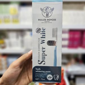 خمیر سفید کننده فوری دندان RULLES ROYCEE محلول بنفش رنگ همراه با مسواک حجم 70 گرم