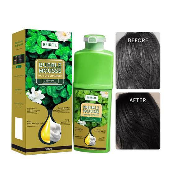 شامپو رنگ مو گیاهی بابلموس حجم 500 میلی لیتر رنگ مشکی